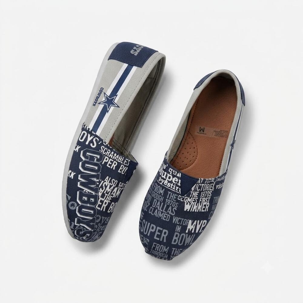 Dallas Cowboys FOCO NFL Slip On Canvas Shoes Blue Unisex Medium Womens 9 10